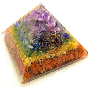 Charged Chakra Gemstone Orgonite Pyramid